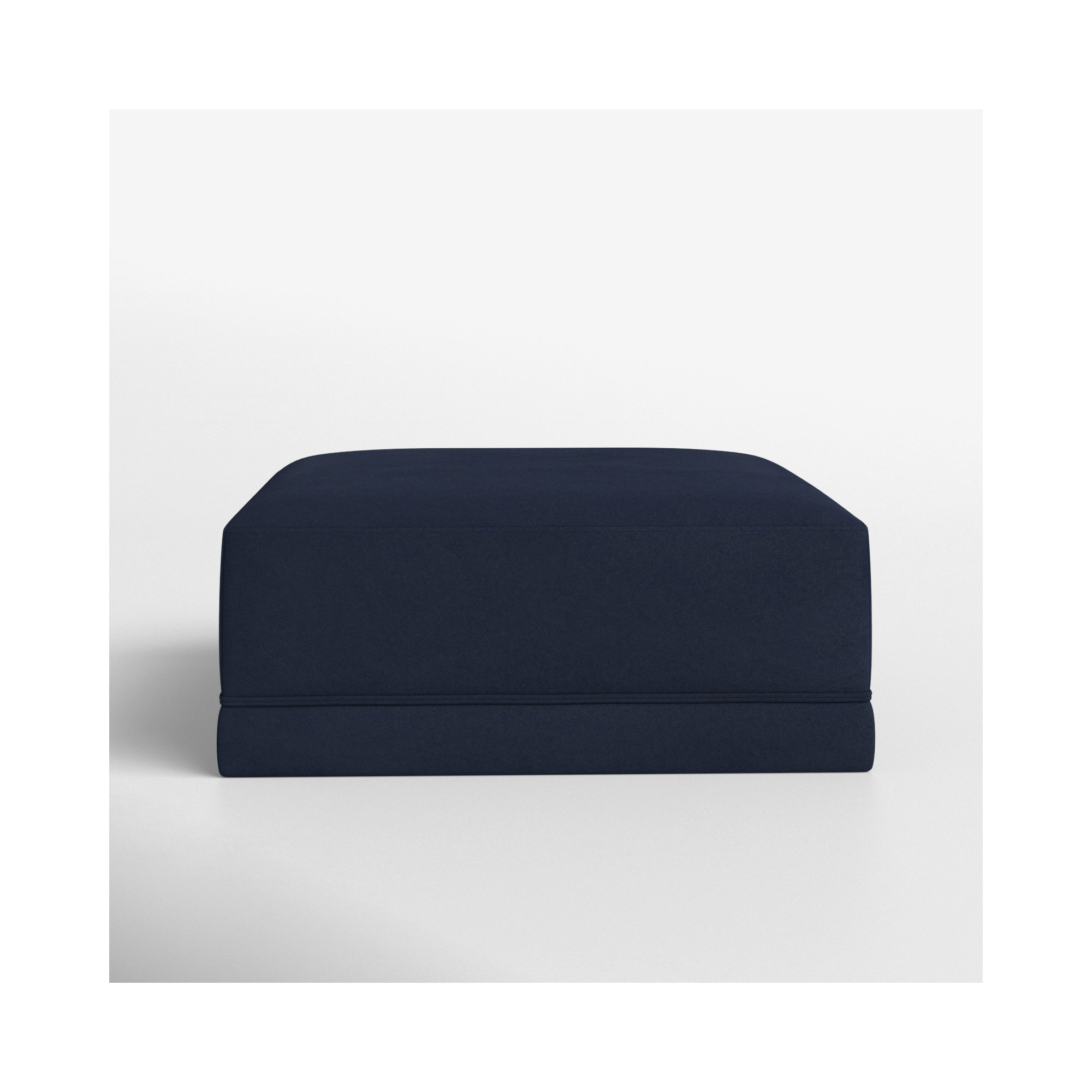 Deirdre Upholstered Velvet Ottoman, Navy Velvet