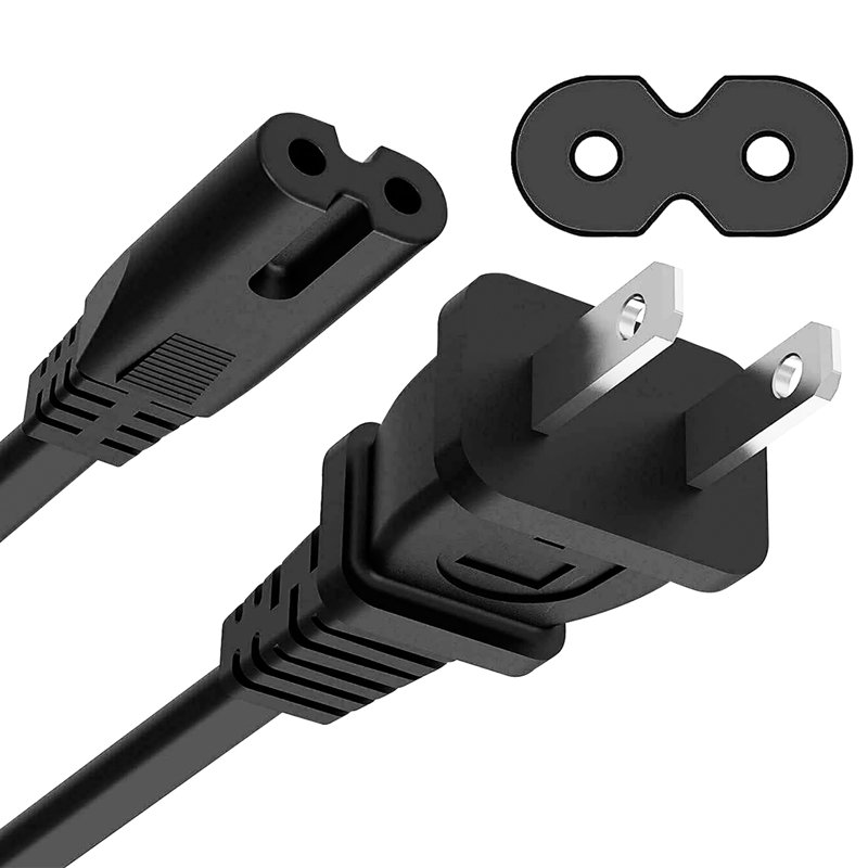5Core Extra Long AC Wall Power Cord for Led TV Vizio Samsung 6 Ft 2 Prong