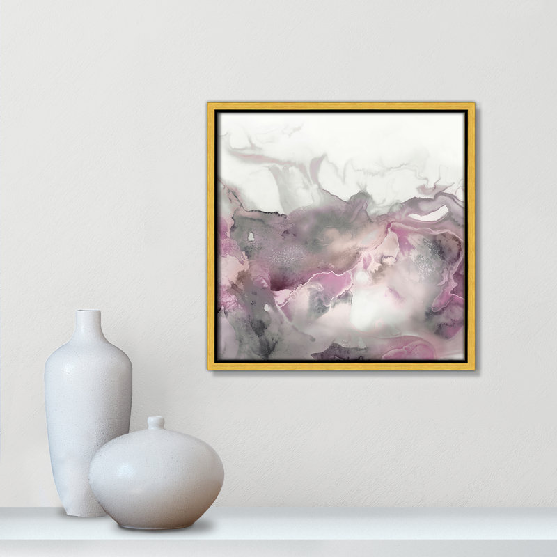 «Mint Bubbles I - Blush Version Print» par Casa Fine Arts, Or, H 13,5 po x l 13,5 po