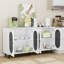 Buffet 60 po avec 4 portes en acrylique, armoire d'appoint pour le couloir, le vestibule, le salon, blanc