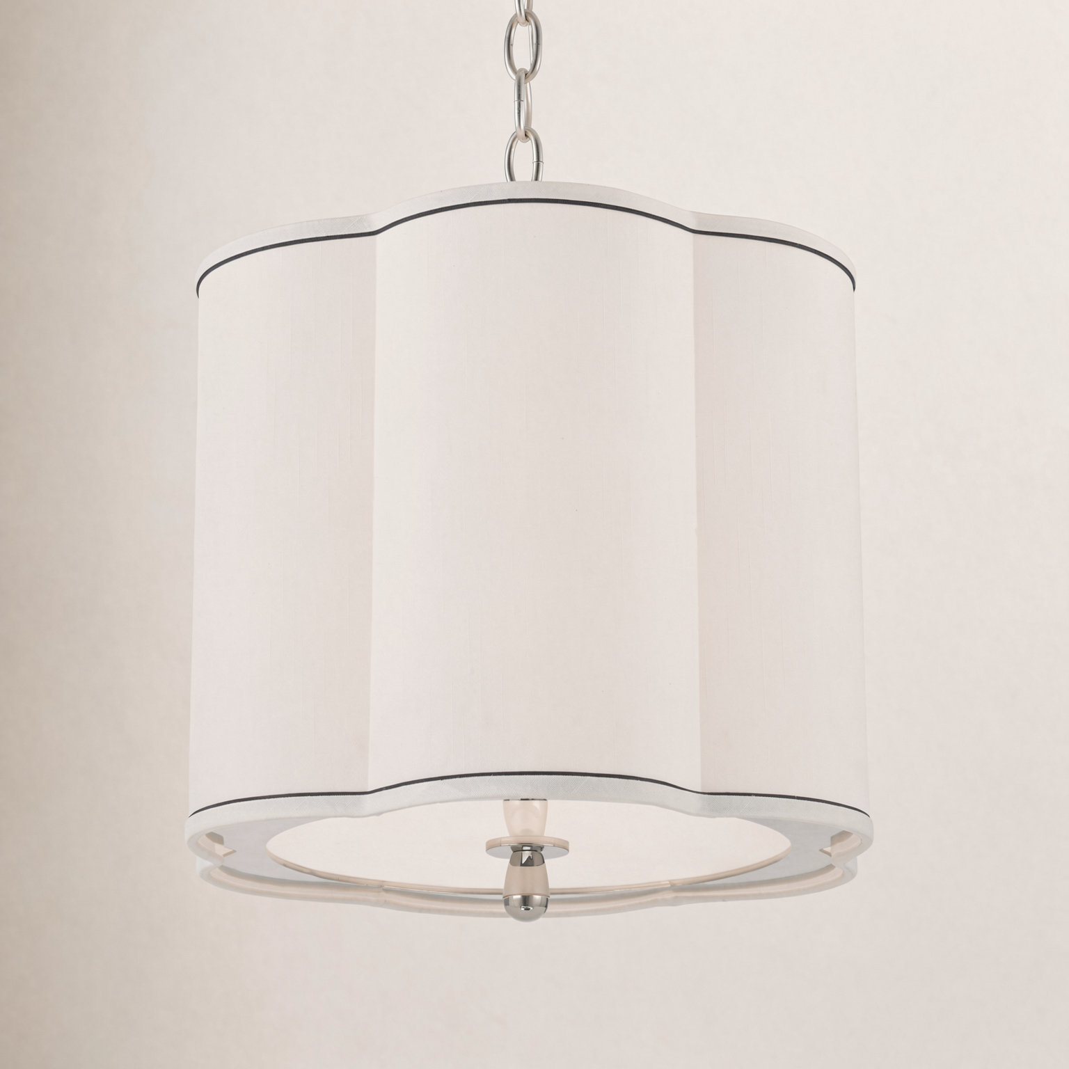 3 - Light Geometric Chandelier, Polished Nickel