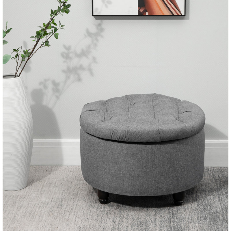 Gowanus Upholstered Ottoman, Gray
