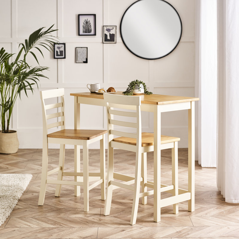 Ensemble de 2 tables de bar avec tabourets Montay