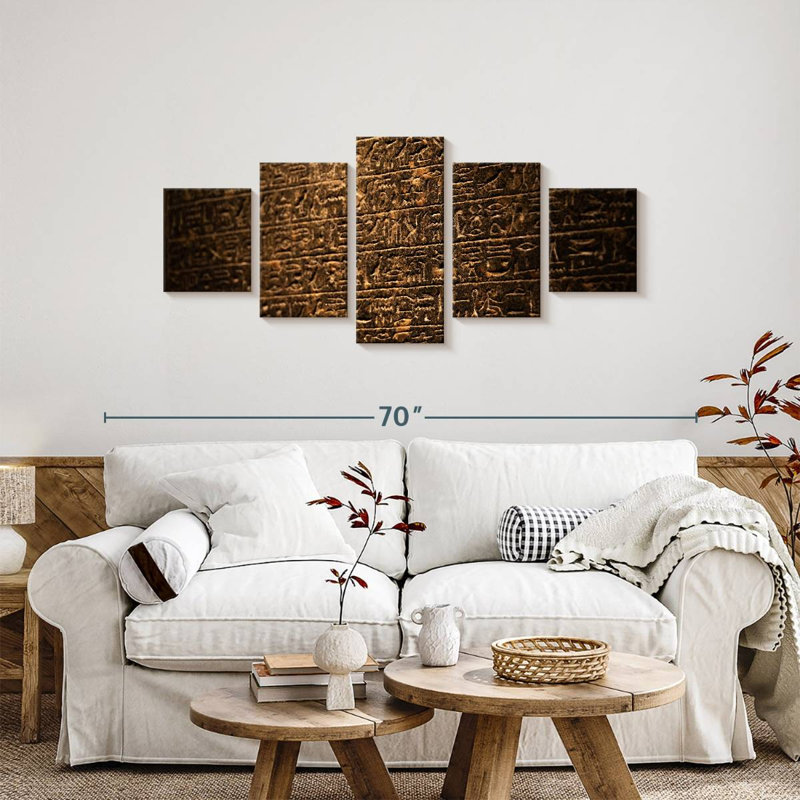 Stone Hieroglyphs Pattern, 24" H x 55" W