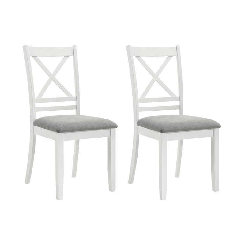Ensemble de 2 chaises d'appoint blanches et grises Custis