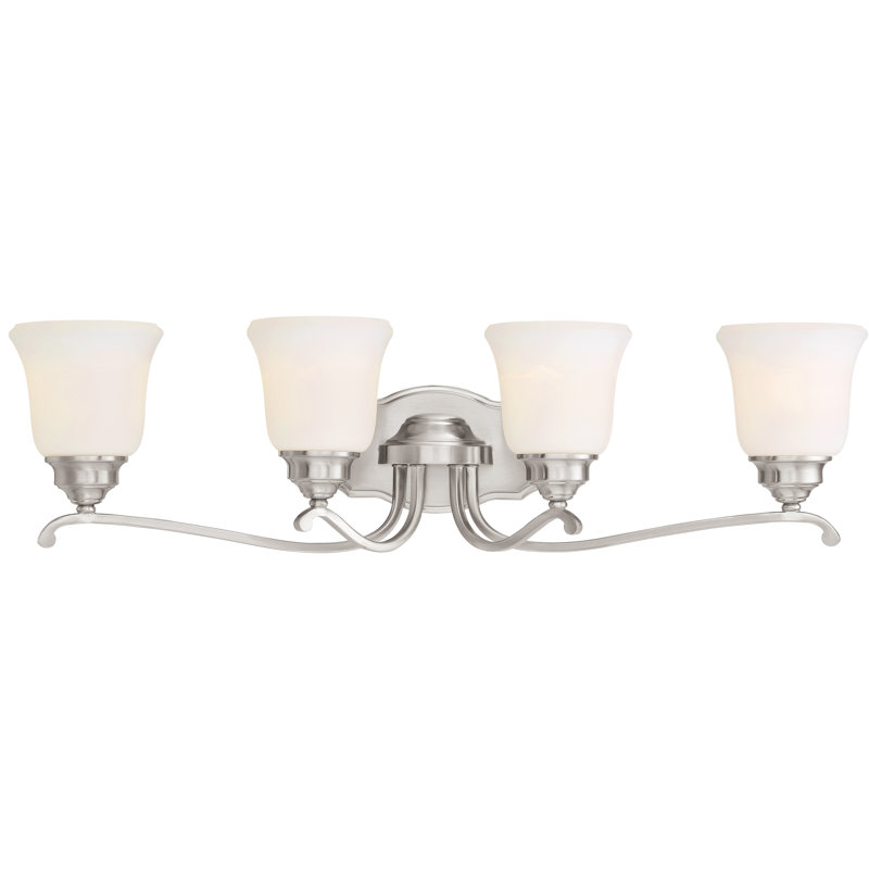 Darby Home Co Licon Brushed Nickel With Etched Opal Vanity Light