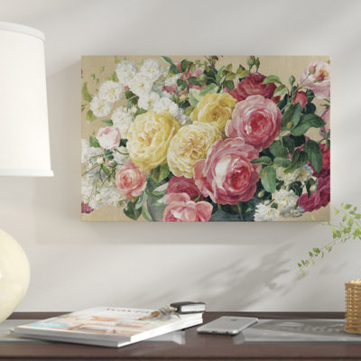 " Antique Roses On Tan Crop " by Danhui Nai