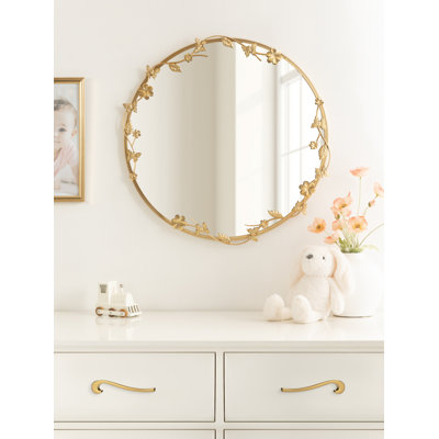 Rosella Round Ornate Metal Wall Mirror