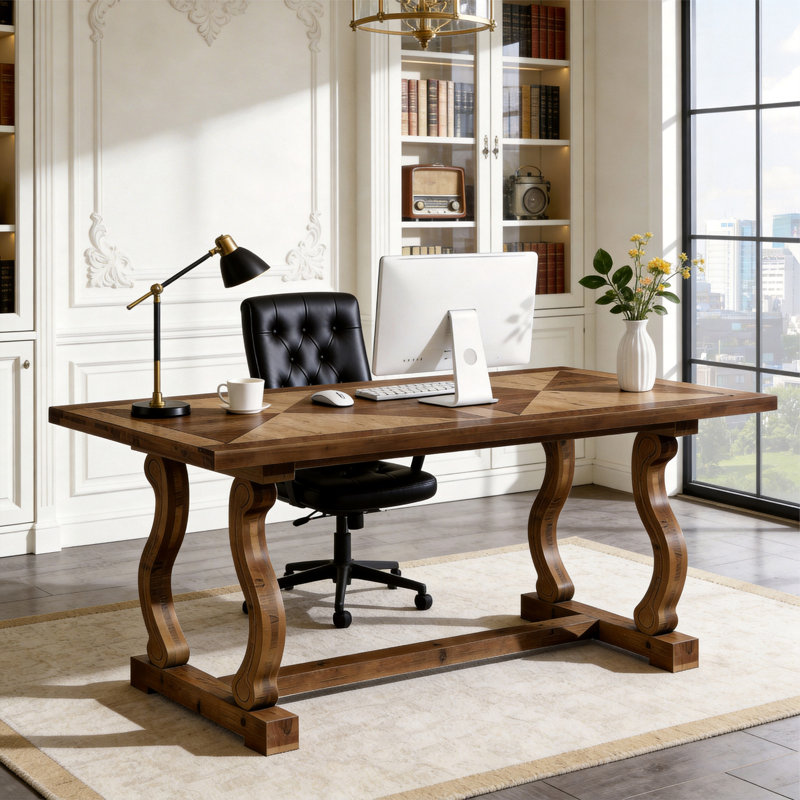 Solid Wood Executive Desk