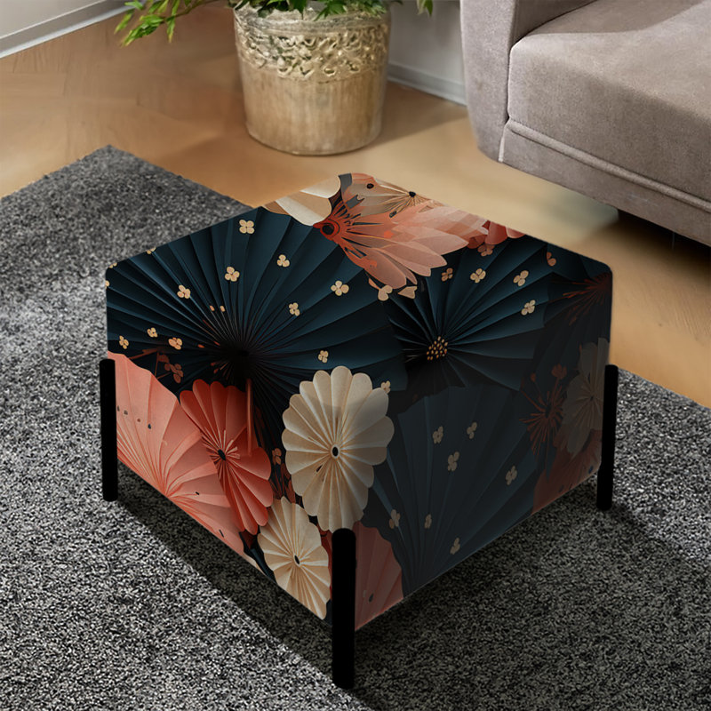 Support en papier et parasols - Repose-pieds carré oriental