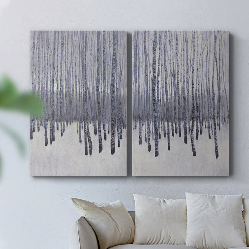 «I Bare Trees in Winter» - Toile tendue avec châssis de qualité supérieure - Prêt à être accroché, H 18 po x l 24 po