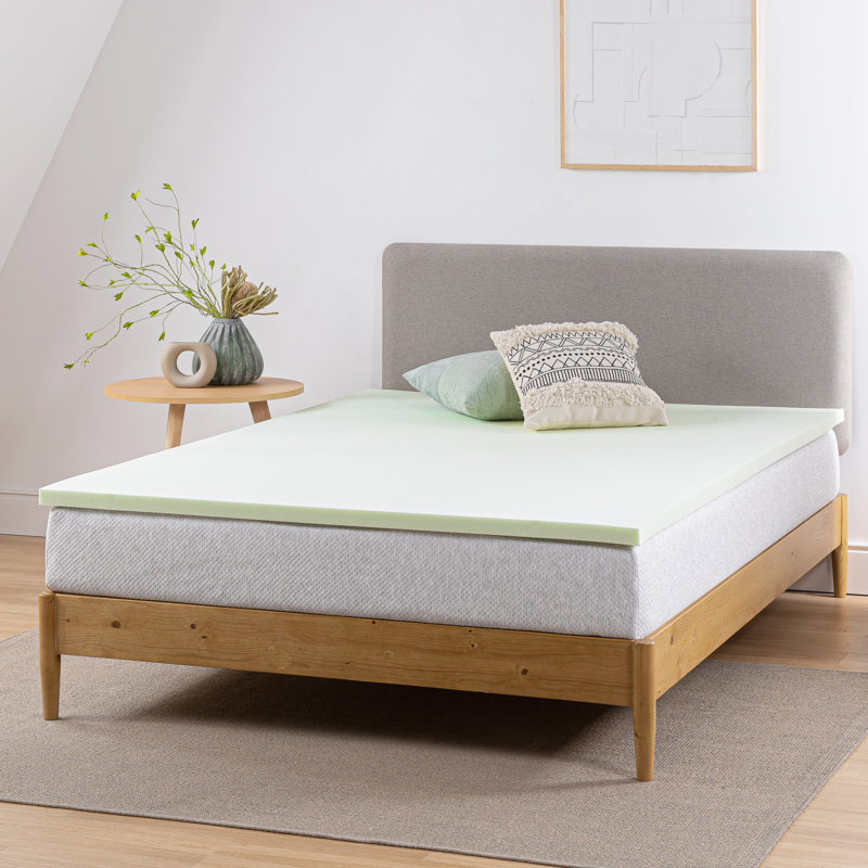 Surmatelas en mousse à mémoire de forme infusée de thé vert Zinus, Double, 1.5"