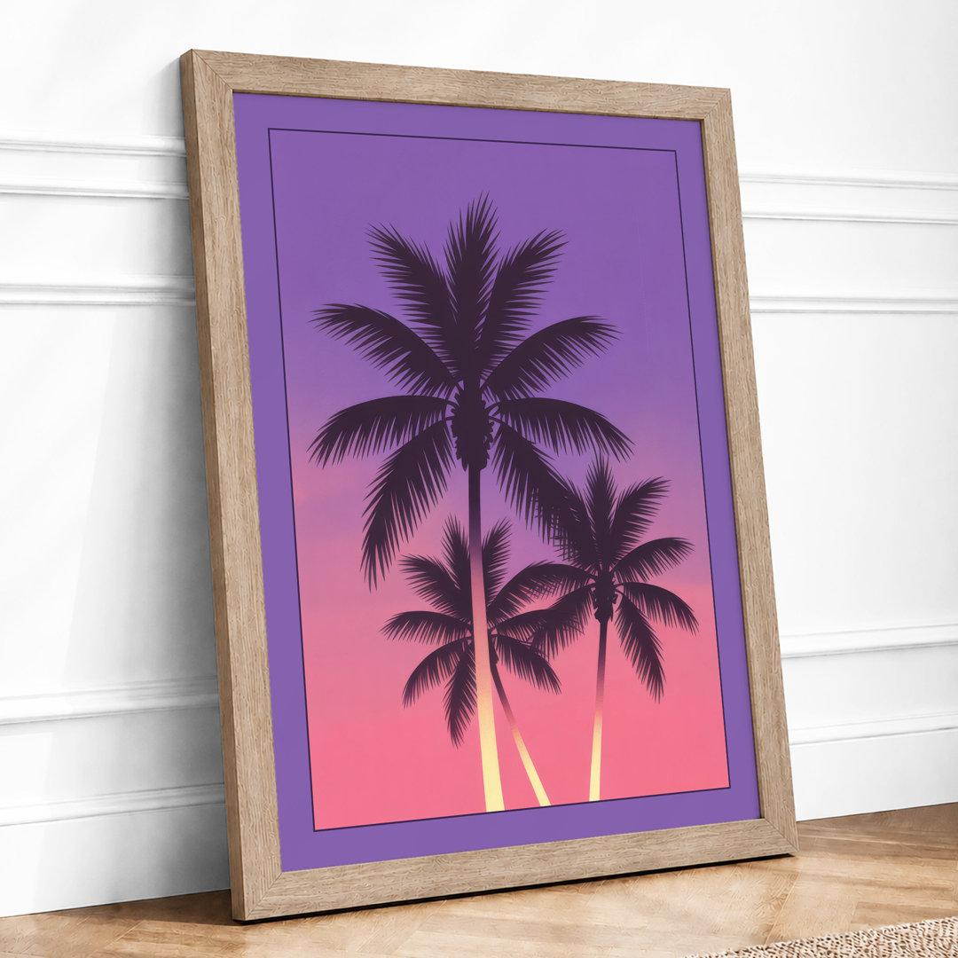 Palms at Dusk Tropical - Framed Print