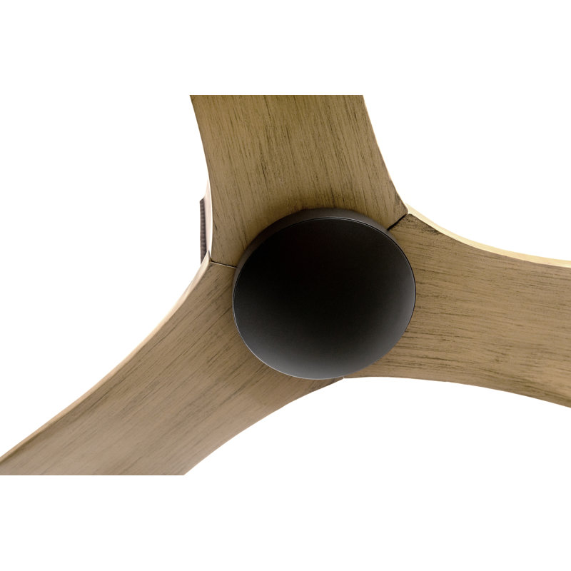 LeatherLuxe Downrod Ceiling Fan, Dark Bronze/Tan, Wall Control, Maple