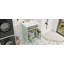 Meuble-lavabo de 24 pouces avec lavabo, armoire en bois massif et panneau de fibres à densité moyenne avec un tiroir rabattable, deux tiroirs standard et une tablette réglable, meuble-lavabo vert autoportant pour le rangement de la salle de bain-1125451611