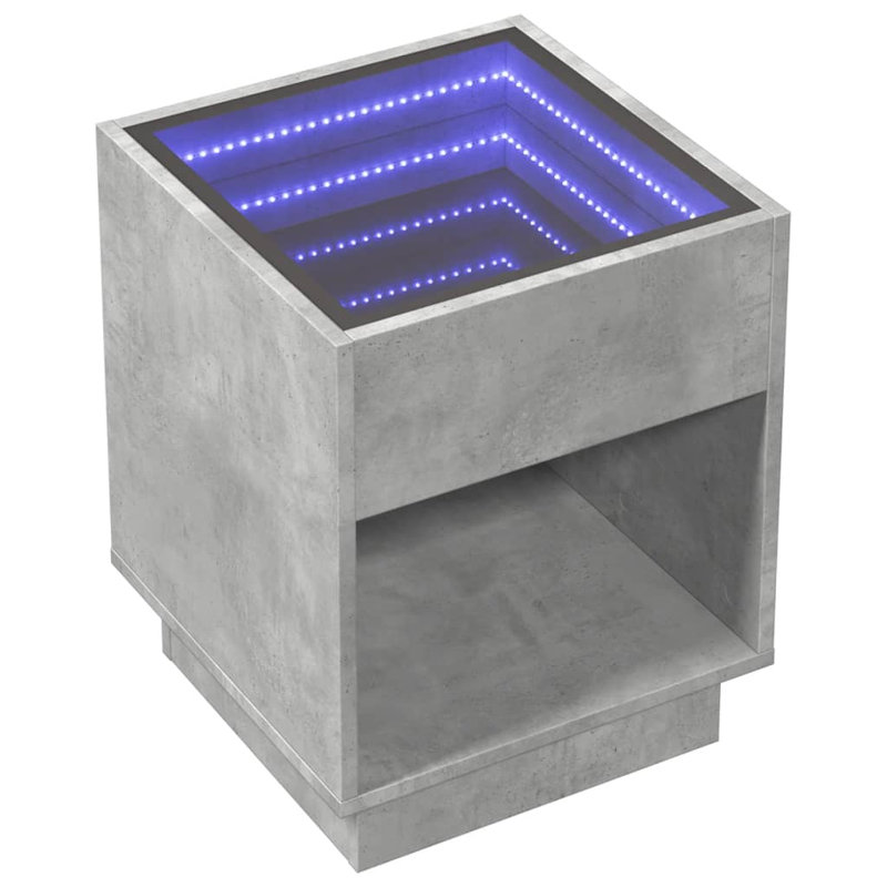Daquana 40cm W Manufactured Wood Bedside Table, Concrete Grey
