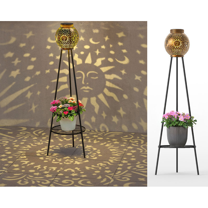 Ensemble de 2 lampes solaires avec support pour plantes