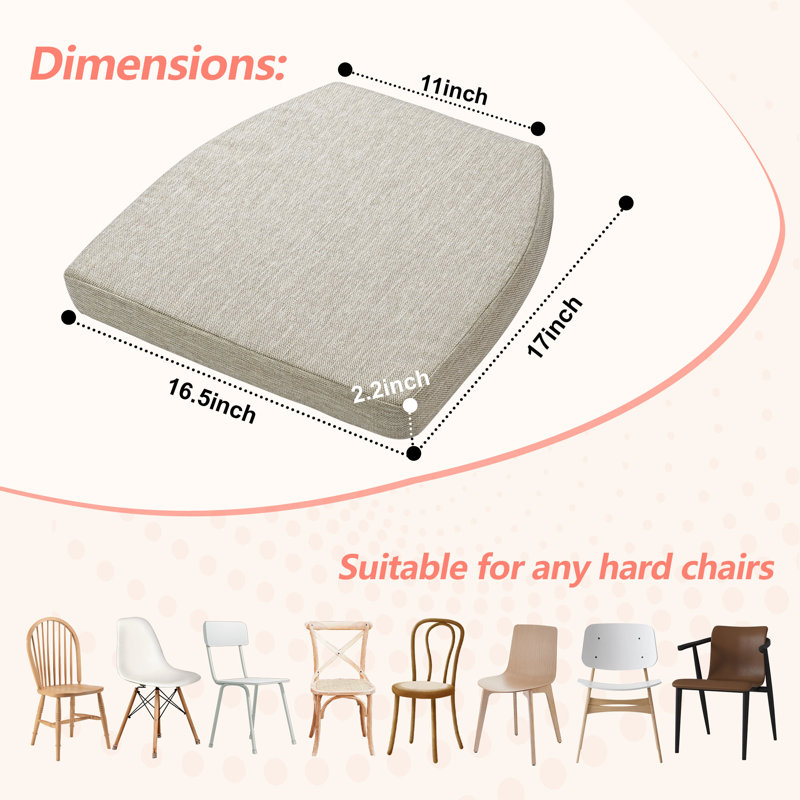 17-inch Depth Trapezoidal Cushion, Beige Polyester Blend