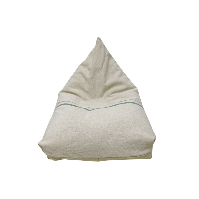 Small Puff Cleo Light Honey, Beige/Blue Cotton Blend