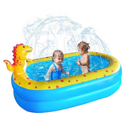 Piscine gonflable pour enfants avec arroseur, Piscina rigolote à sauter de 67 po x 41 po x 32 po pour toute la famille