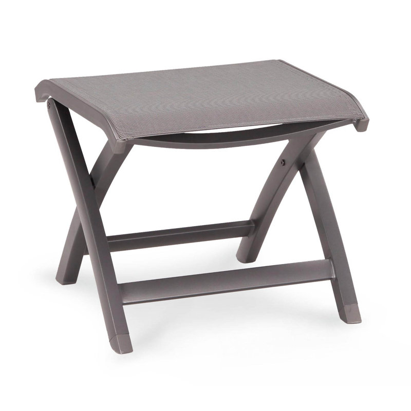 Lasseter Metal Outdoor Ottoman, Anthracite Matt