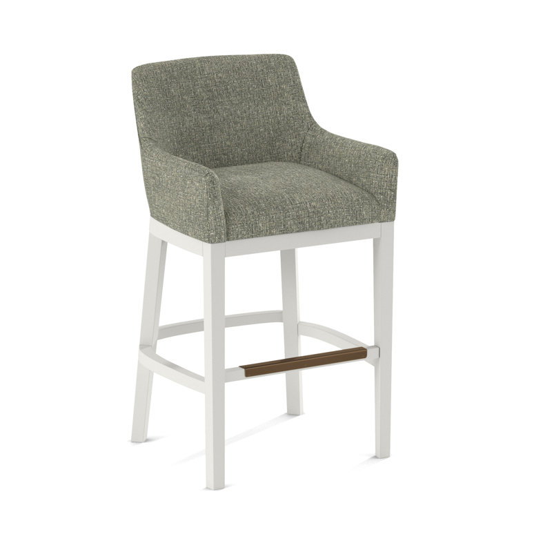 Upholstered Stool, White, 61614-35
