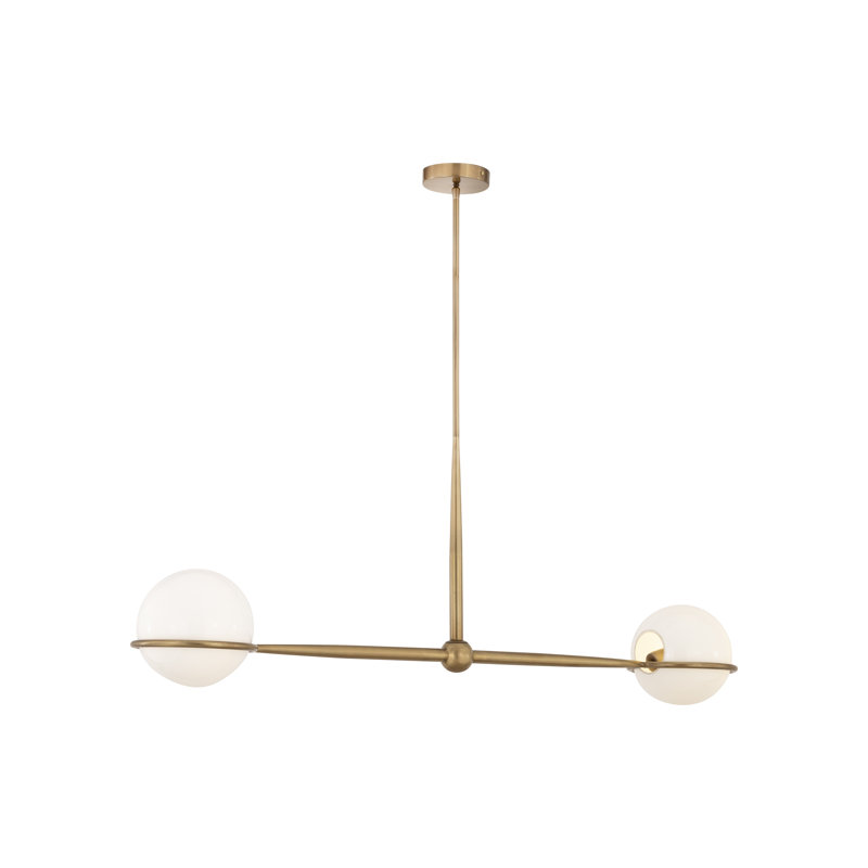 Lustre linéaire 2 lumières Orstyn, H 8 po x l 8,5 po x P 52 po, Deux lumières