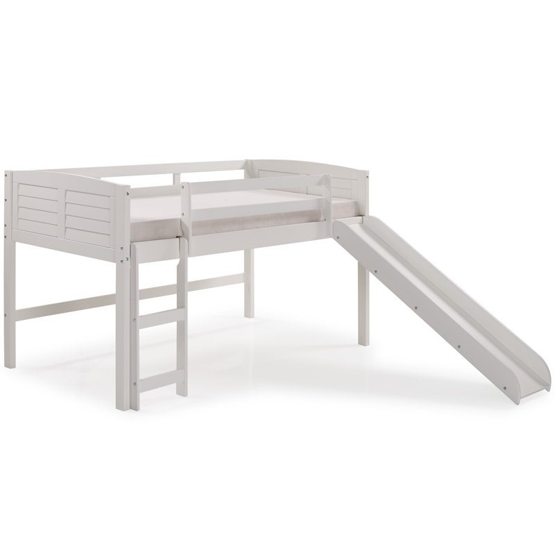 Lit plateforme mezzanine en bois massif Christoph par Harriet Bee, Blanc, Aucun accessoire