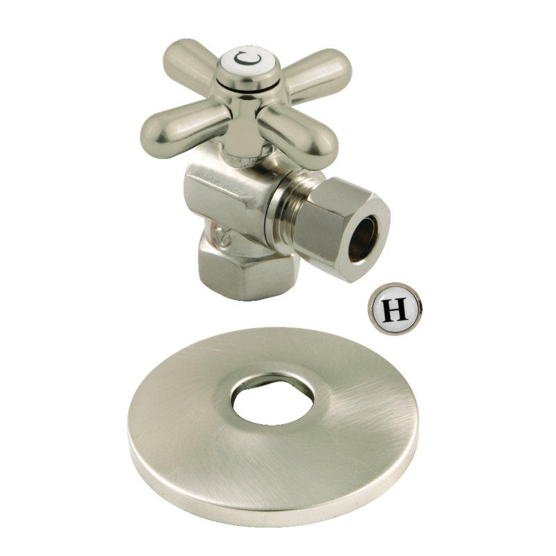 Valve d'arrêt angulaire Comp, Nickel brossé