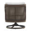Ensemble de 2 chaises de patio pivotantes Geny, coussin, Sundura gris, osier brun