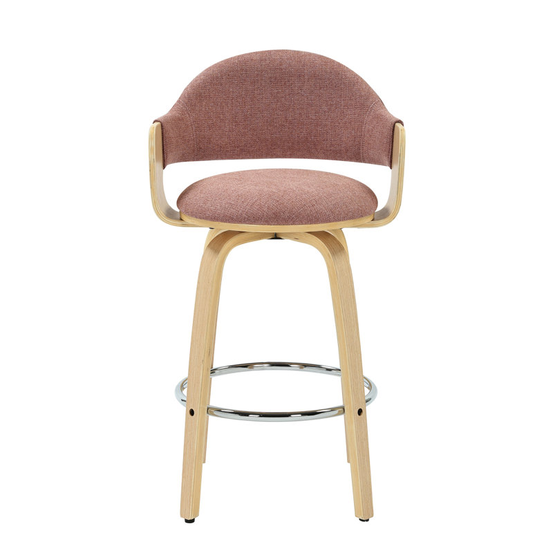 Swivel Upholstered Counter Stool, Merlot, 77cm