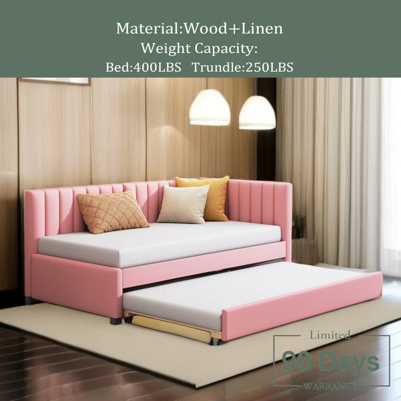 Kwamel Upholstered Daybed, Pink