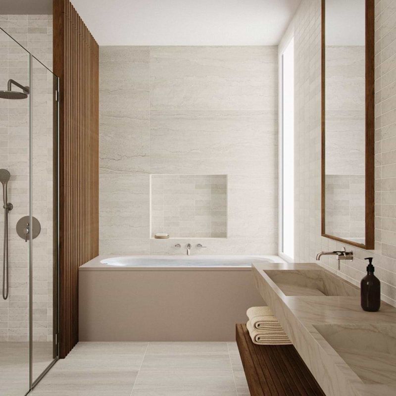 Ferano  23.62 In. X 47.24 In. Limestone Look Matte Porcelain Floor And Wall Tile (15.49 Sq. Ft. / Case), Gray