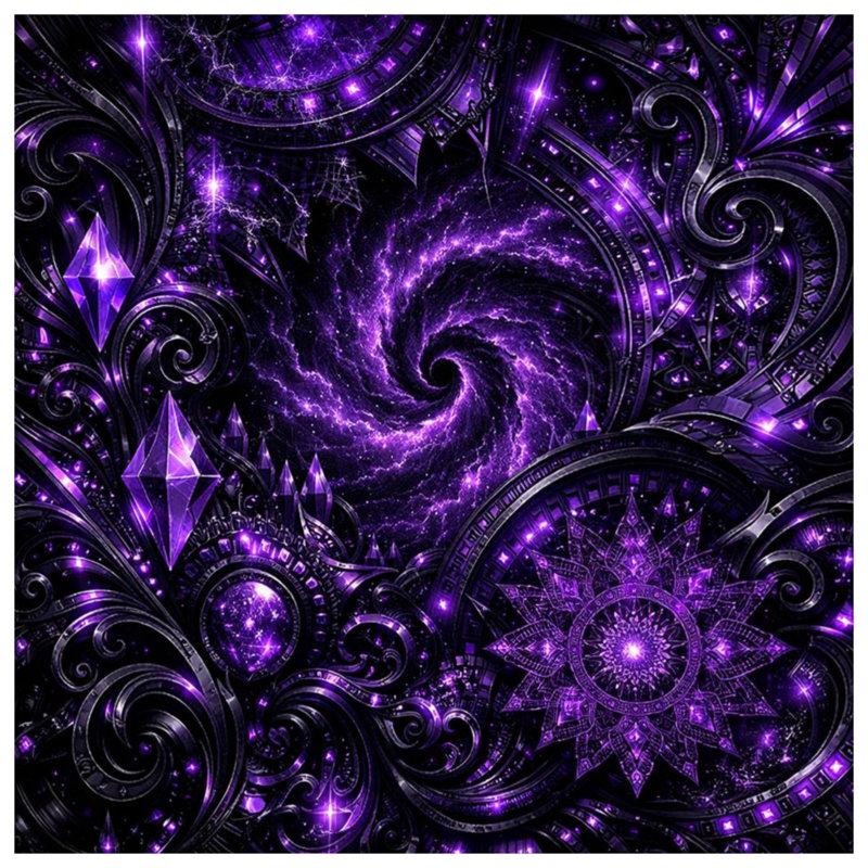 Édredon mauve à fractale fractale, Lit simple
