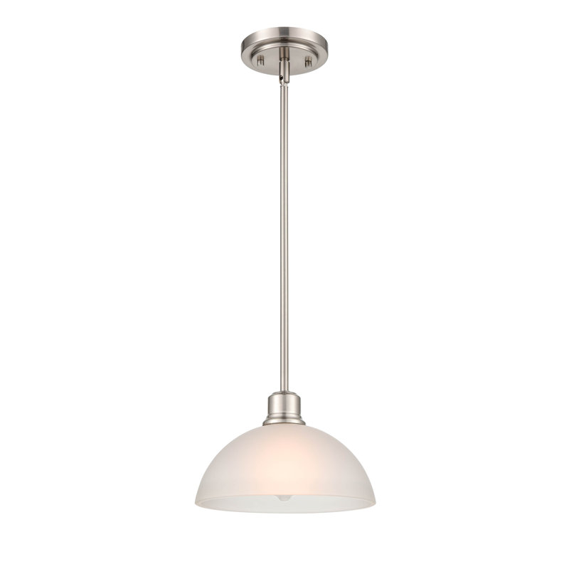 Elegant Amberle Brushed Nickel 9.5'' Bowl Pendant Light