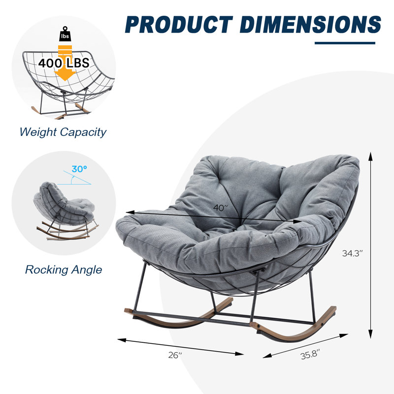 Chaise berçante Jozzel, Gris
