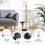 Lampe rétro sur pied 57,5 "en métal noir avec table d'appoint