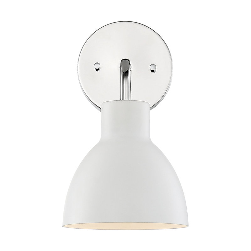 Florian Dimmable Bath Sconce, Polished Nickel, Matte White