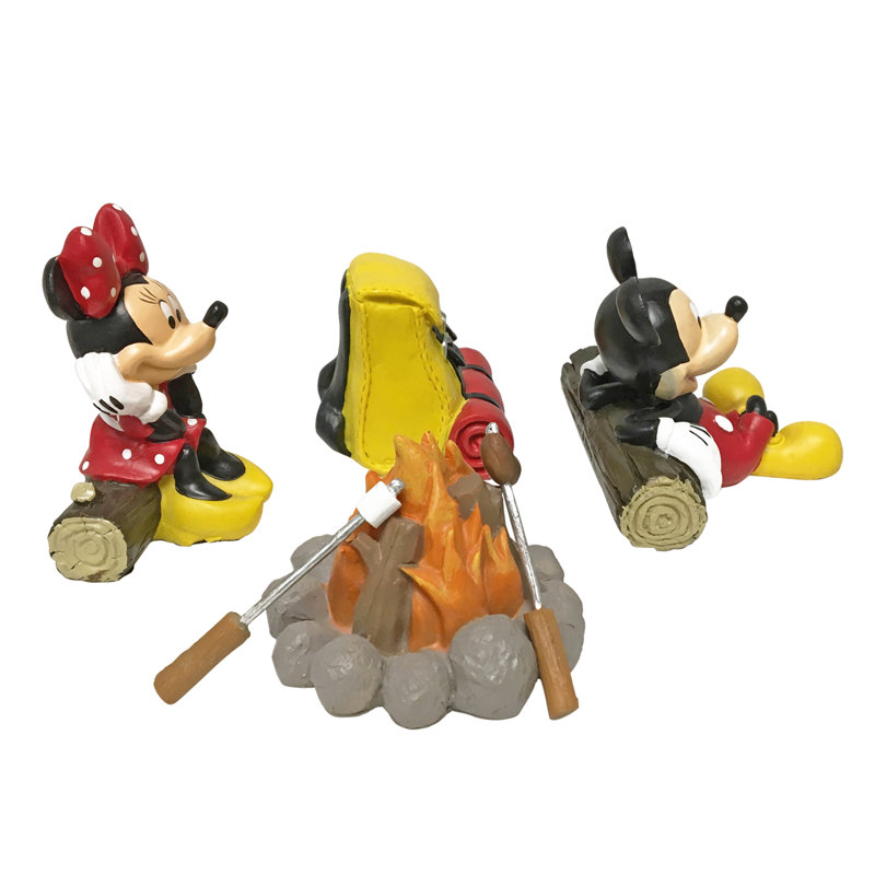 Ensemble de 4 statues de jardin Disney Mickey and Minnie
