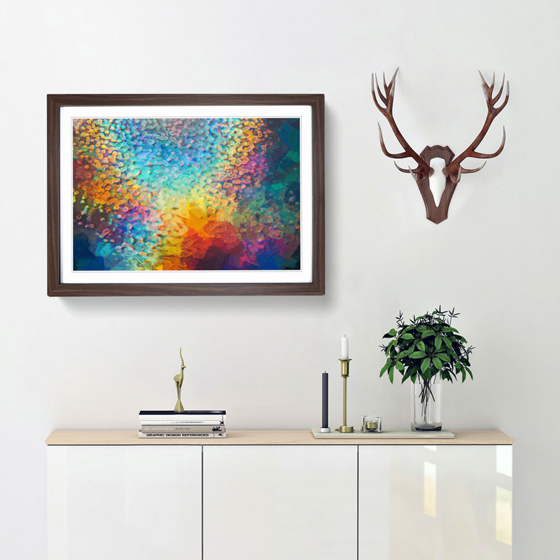 Mood of the Rainbow - Picture Frame Painting Print, Walnut Framed, 27cm H x 36cm W x 2cm D