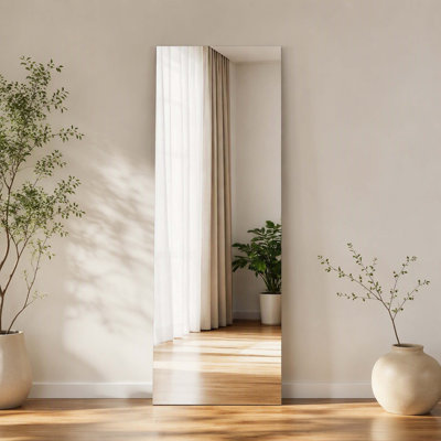 Over‑Door & Wall‑Mount Full‑Length Mirror, Thick Aluminum Alloy Frame Floor‑Length Dressing Mirror for Bedroom, Living Room, Bathroom