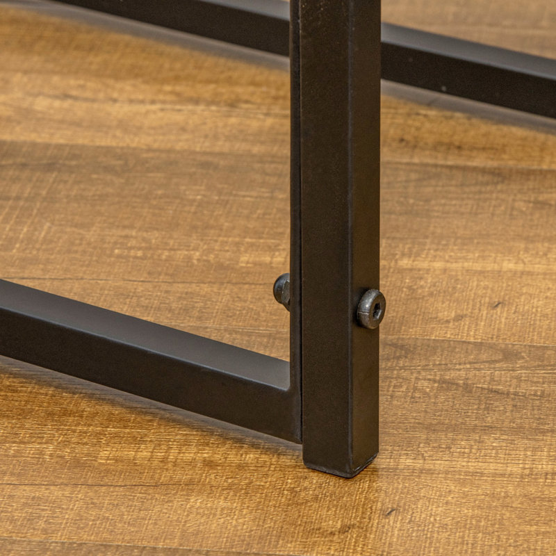 Support à bois de chauffage avec accessoires, tablette inférieure de 220 lb, noir, pour support de foyer d'extérieur, thermolaqué, noir