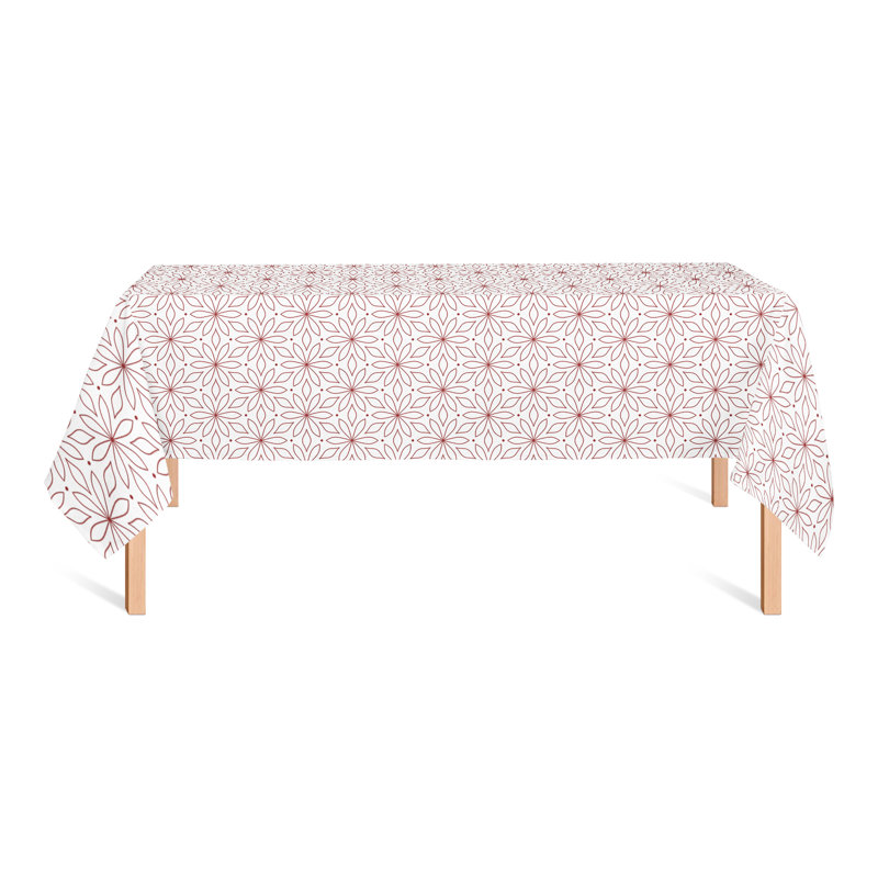 Nappe carrée en polyester à motif géométrique, Rouge, L 102 po x l 58 po