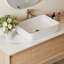 Meuble-lavabo simple 48 po avec comptoir en pierre blanche, meuble-lavabo flottant en bois massif multi-couches avec un tiroir et une armoire-1061511579