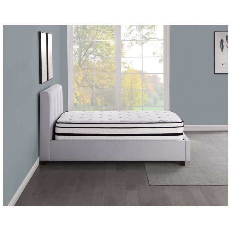 12 Inch Twin Hybrid Mattress in a Box - Highly Breathable Quilted Cover with Green Tea Infusion, Medium Firm Support & 480 Pocket Coils for Motion Isolation