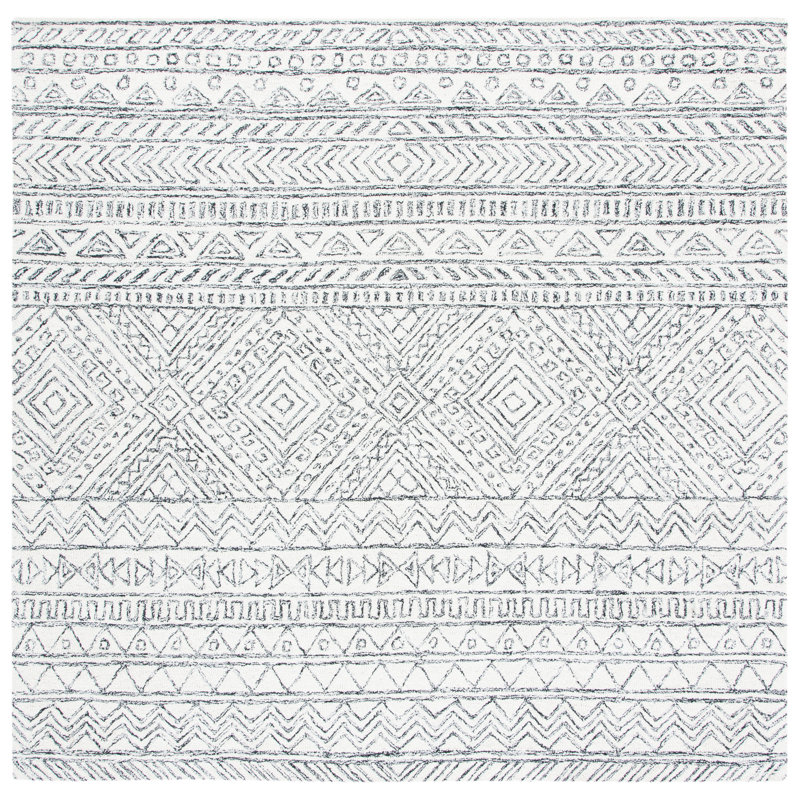 Tapis en laine touffeté à la main Wenzel, Carré 3 pi