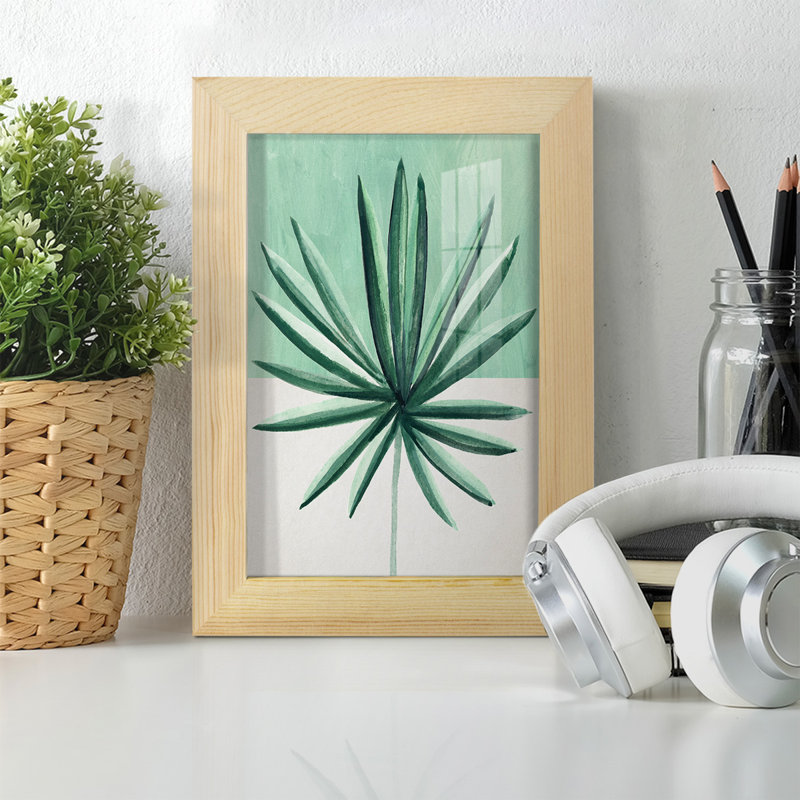 Verging Palm IV - Impression encadrée avec verre, H 6 po x l 4 po x P 1 po, Naturel