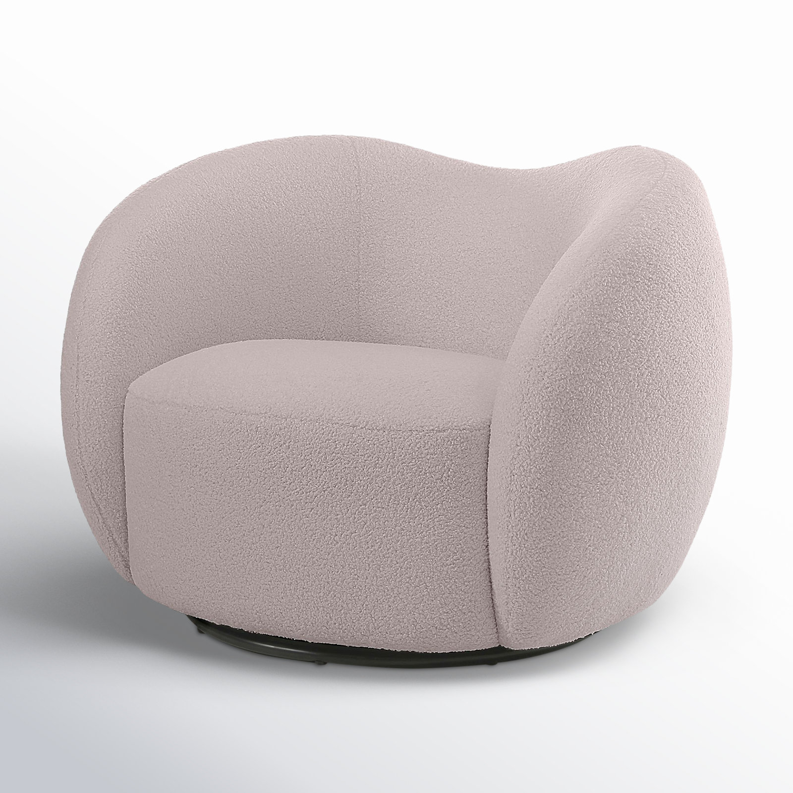 Upholstered Barrel Chair, Pink Wool