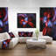 « fractal red connected rayures », reproduction d’impression sur toile tendue encadrée-26669203