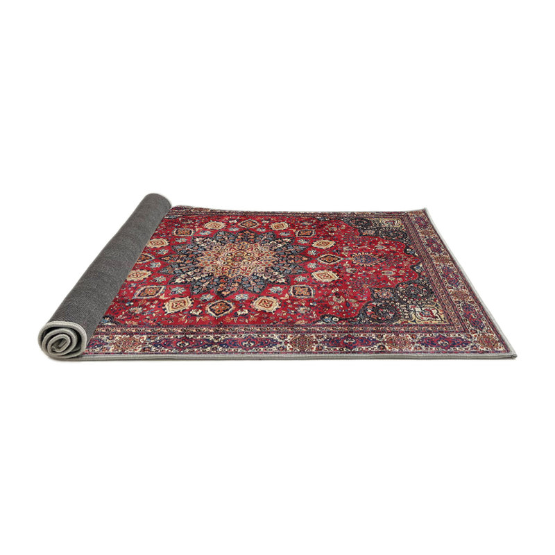 Tapis traditionnel rouge / bleu Gilby, Rond 5 pi